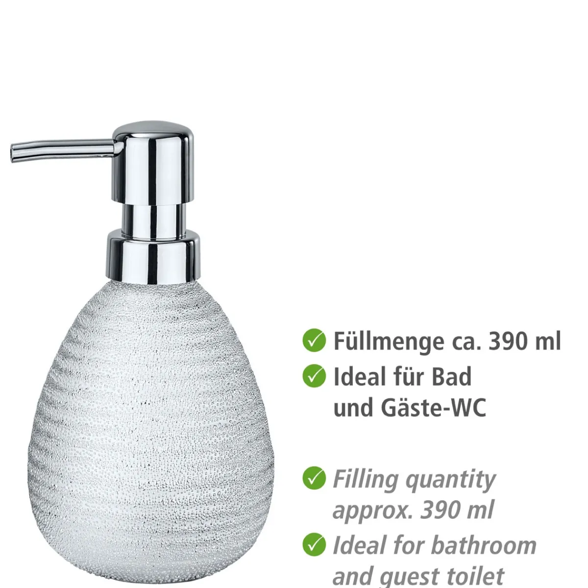 Best Wenko Seifenspender Polaris Juwel silber 390 ml