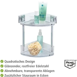 Online Wenko Vacuum-Loc Eckregal Quadro 2 Etagen