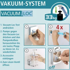 Clearance Wenko Vacuum-Loc Wandablage Quadro mit Haken