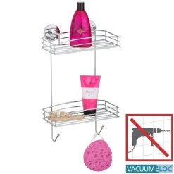 Clearance Wenko Vacuum-Loc Wandregal 2 Etagen