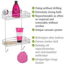 Clearance Wenko Vacuum-Loc Wandregal 2 Etagen