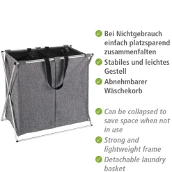 Clearance Wenko Wäschesammler Duo grau meliert 120 l