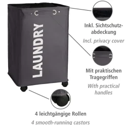 Online Wenko Wäschesammler Quadro grau 79 l