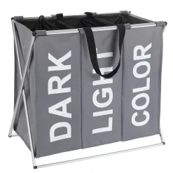 Discount Wenko Wäschesammler Trio grau 130 l