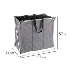 Best Wenko Wäschesammler Trio grau meliert 130 l