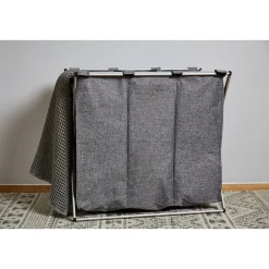 Best Wenko Wäschesammler Trio grau meliert 130 l