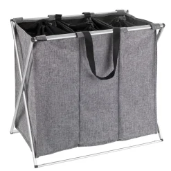 Best Wenko Wäschesammler Trio grau meliert 130 l