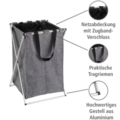 Discount Wenko Wäschesammler Uno grau meliert 52 l