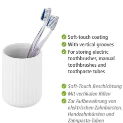 Discount Wenko Zahnputzbecher Belluno weiß Keramik Zahnbürstenhalter