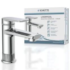 Discount Schütte WT-Armatur Liverpool chrom Eco-Klick-Kartusche inkl.Push-Open-Garnitur