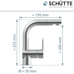 Hot Schütte WT-Armatur London chrom mit HaarbrauseKeramikkartusche inkl.Push-Open-Garnitur
