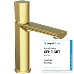 New Schütte WT-Armatur New York gold Kartusche mitkeram.Dichtungen inkl. Push-Open-Garni.