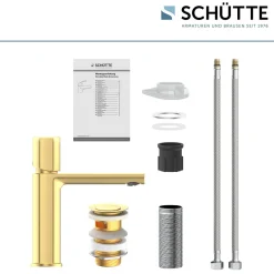 New Schütte WT-Armatur New York gold Kartusche mitkeram.Dichtungen inkl. Push-Open-Garni.