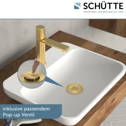 New Schütte WT-Armatur New York gold Kartusche mitkeram.Dichtungen inkl. Push-Open-Garni.