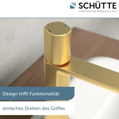 New Schütte WT-Armatur New York gold Kartusche mitkeram.Dichtungen inkl. Push-Open-Garni.