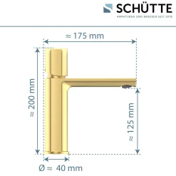 New Schütte WT-Armatur New York gold Kartusche mitkeram.Dichtungen inkl. Push-Open-Garni.