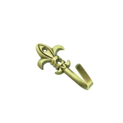 New Gardinia Zierhaken Lilie 5,5 cm messing
